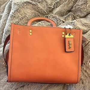 Coach Rogue Dusty Pink Leather Satchel